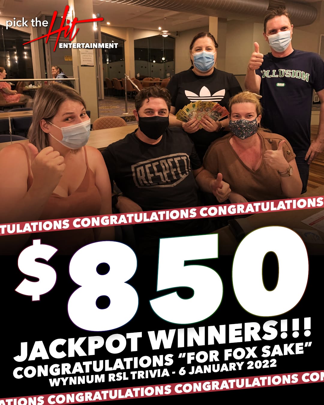 For Fox Sake - Trivia winner at Wynnum RSL, January 2022