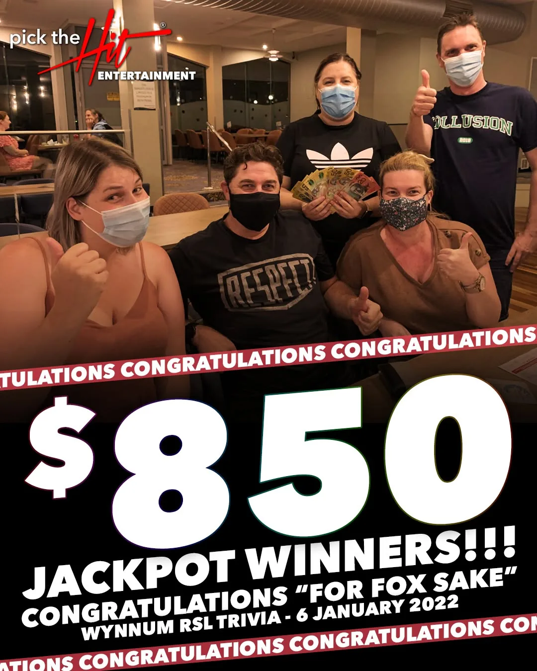 For Fox Sake - Trivia winner at Wynnum RSL, January 2022