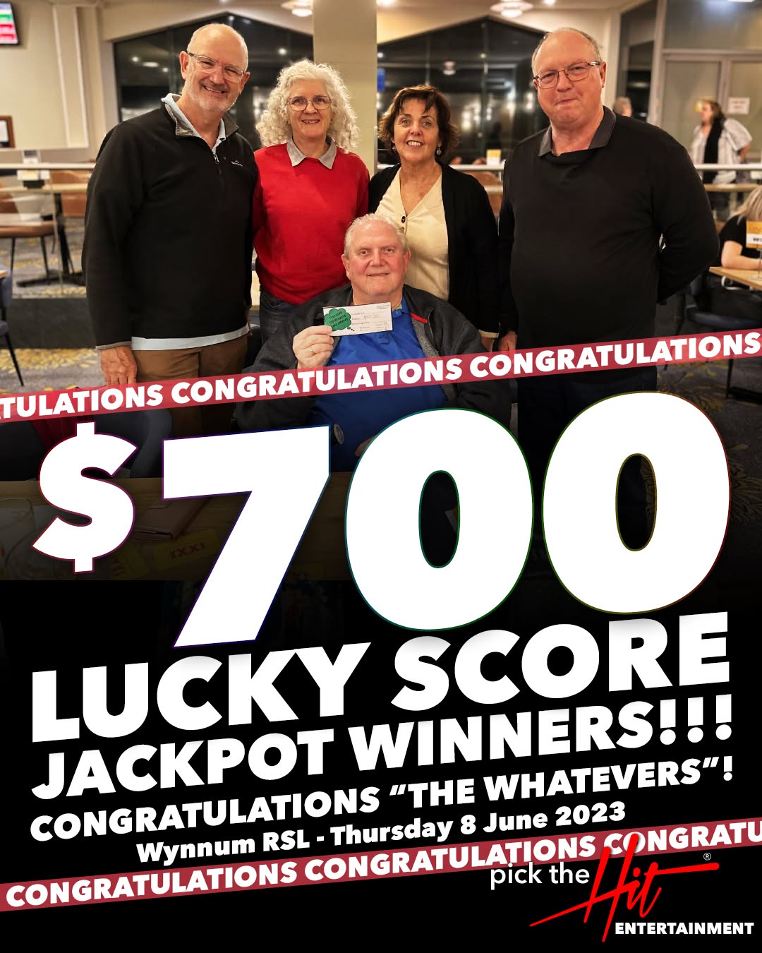 The Whatevers - Trivia winner at Wynnum RSL, June 2023