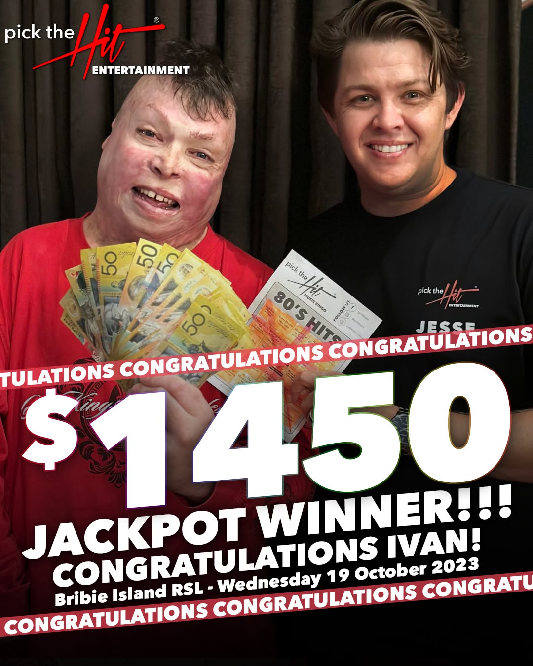 Ivan - Music Bingo winner at Bribie Island RSL, October 2023