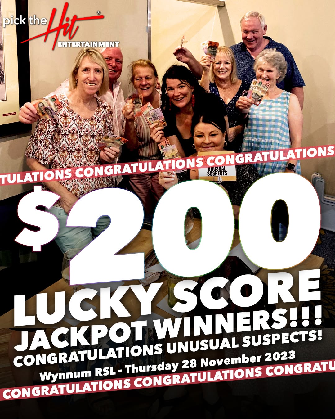 Unusual Suspects - Trivia winner at Wynnum RSL, October 2023