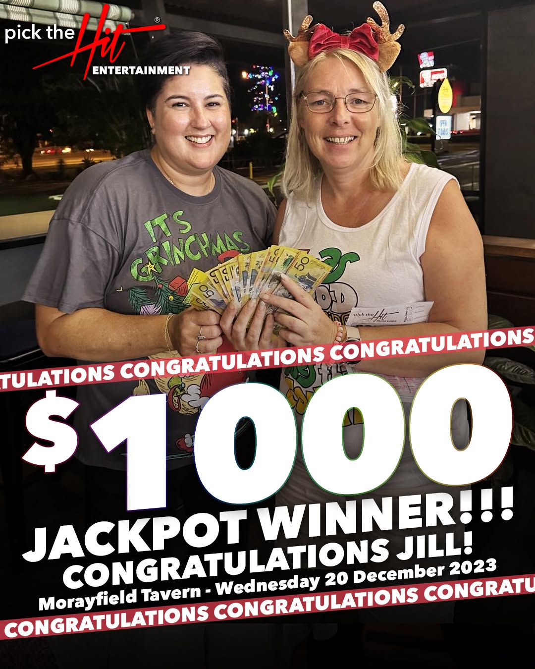 Jill - Music Bingo winner at Morayfield Tavern, December 2023