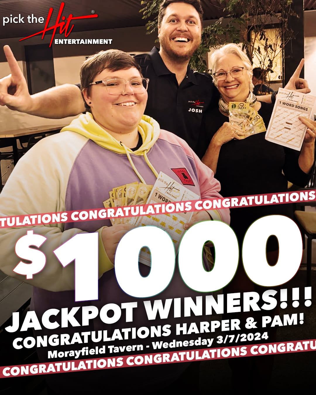 Harper & Pam - Music Bingo winner at Morayfield Tavern, July 2024