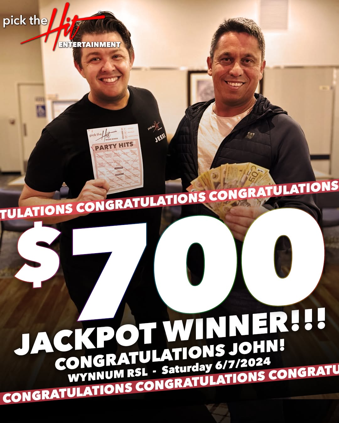 John - Music Bingo winner at Wynnum RSL, July 2024