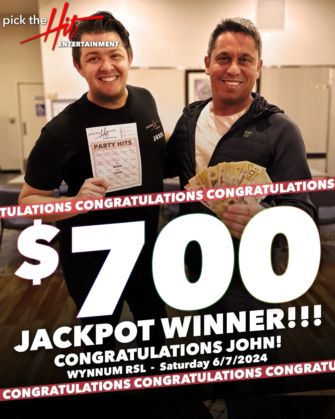John - Music Bingo winner at Wynnum RSL, July 2024