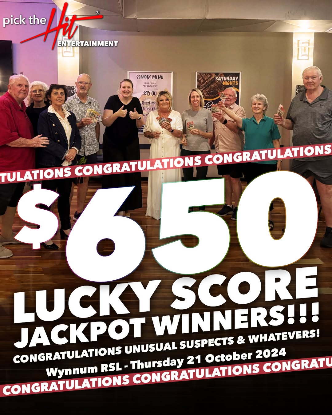 Unusual Suspects & The Whatevers - Trivia winner at Wynnum RSL, October 2024