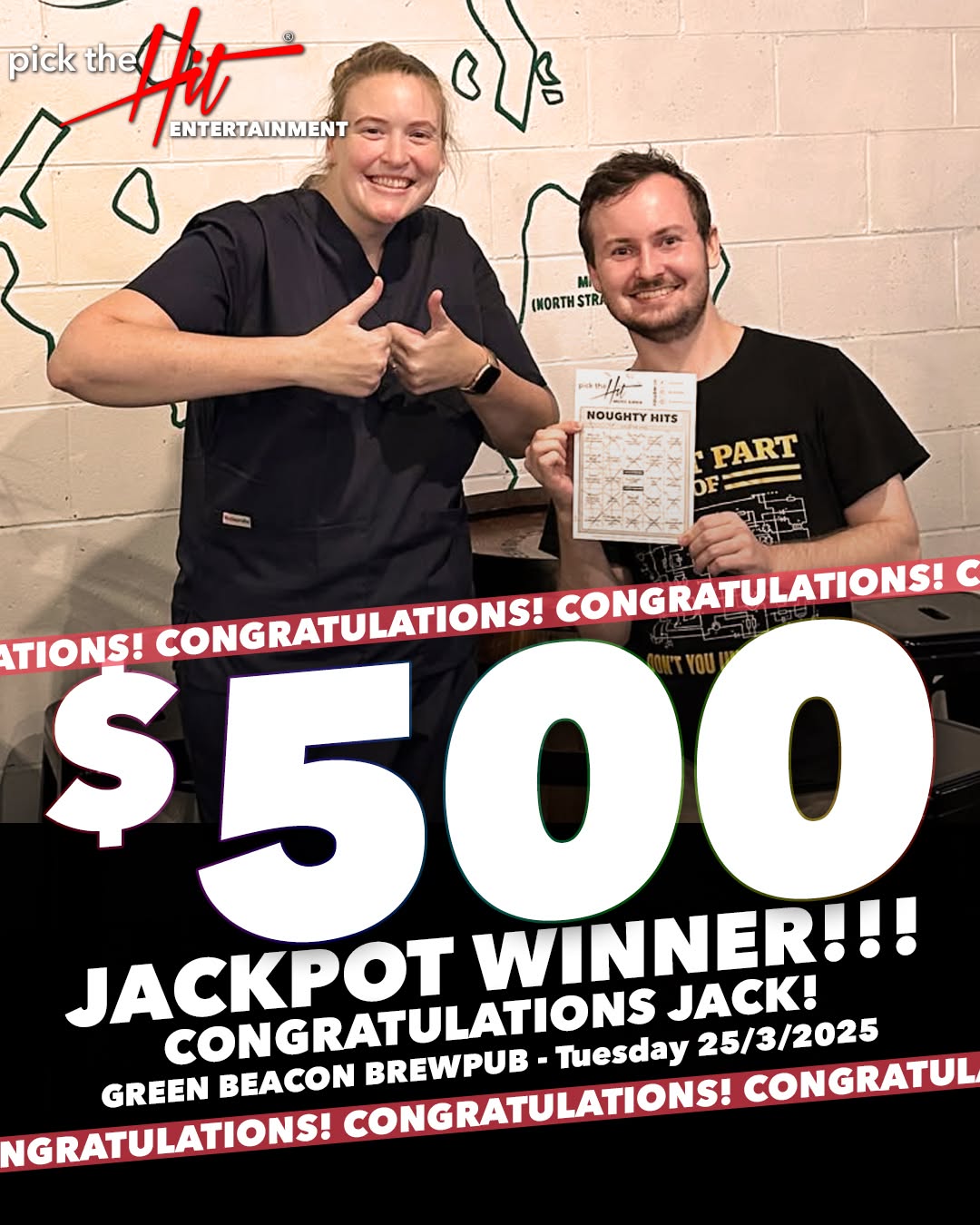 Jack - Music Bingo winner at Green Beacon Brewing, March 2025