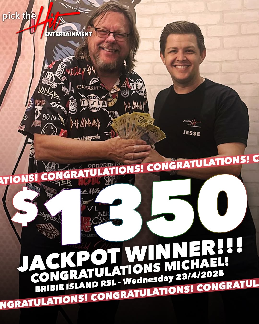 Michael - Music Bingo winner at Bribie Island RSL, April 2025
