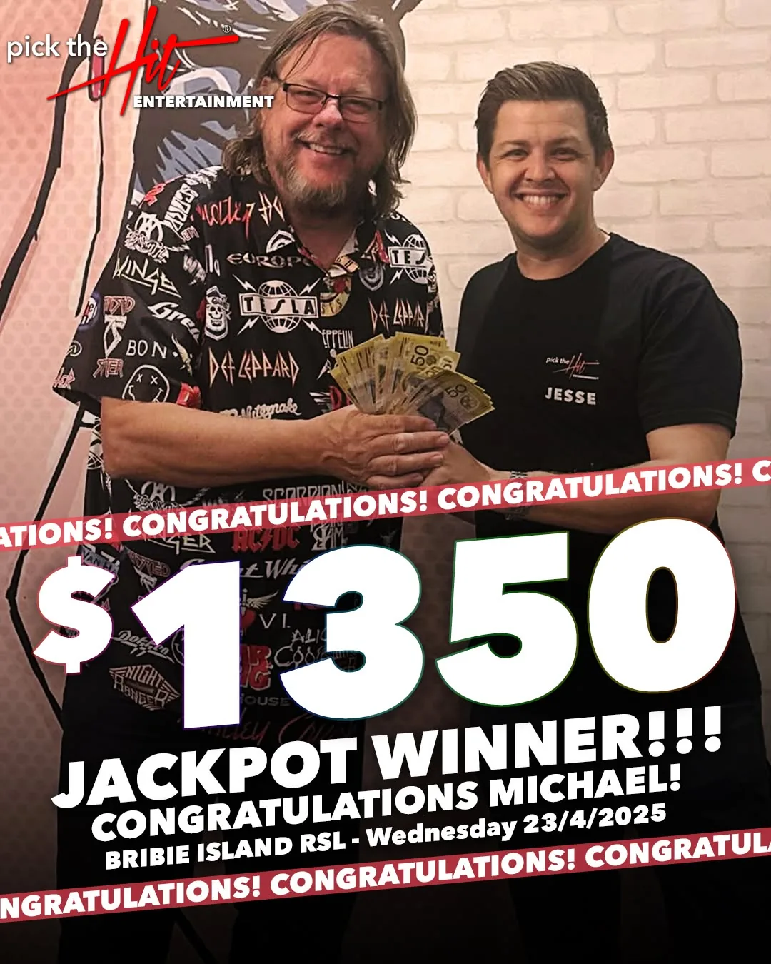Michael - Music Bingo winner at Bribie Island RSL, April 2025
