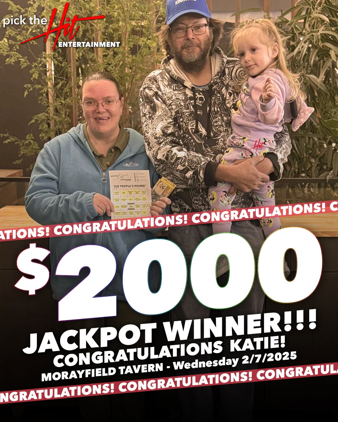 Katie - Music Bingo winner at Morayfield Tavern, July 2025