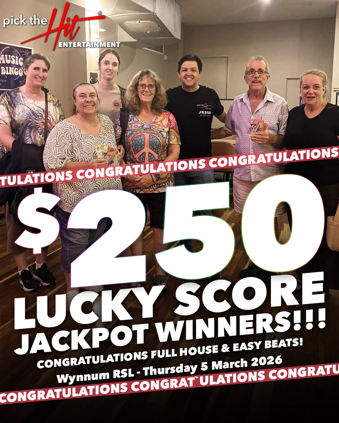 Full House & Easy Beats - Trivia winner at Wynnum RSL, January 2026