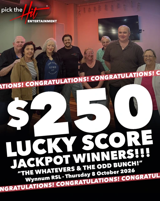 The Whatevers & The Odd Bunch - Trivia winner at Wynnum RSL, October 2026